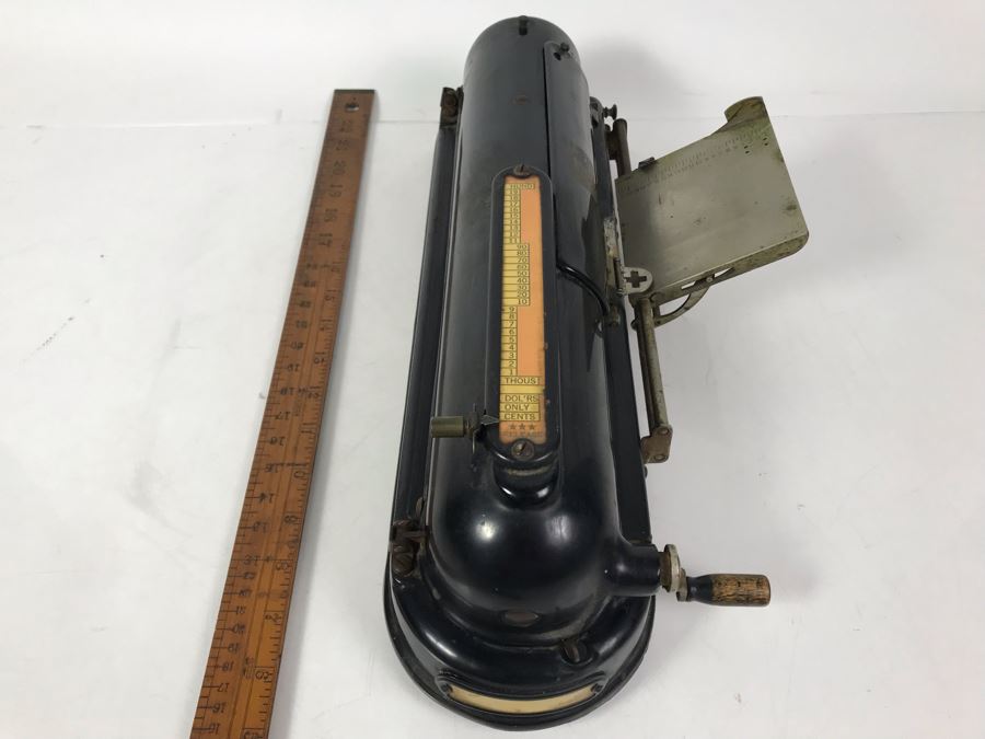 Antique Mechanical Protectograph Check Writer From Old Irvine Blacksmith Shop 17'L [Photo 5]