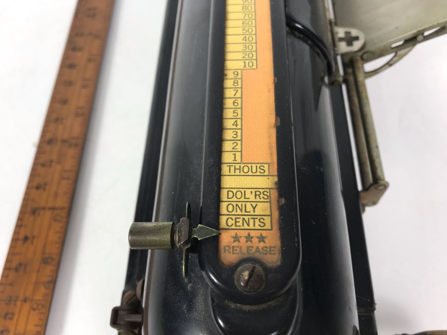 Antique Mechanical Protectograph Check Writer From Old Irvine Blacksmith Shop 17'L [Photo 6]