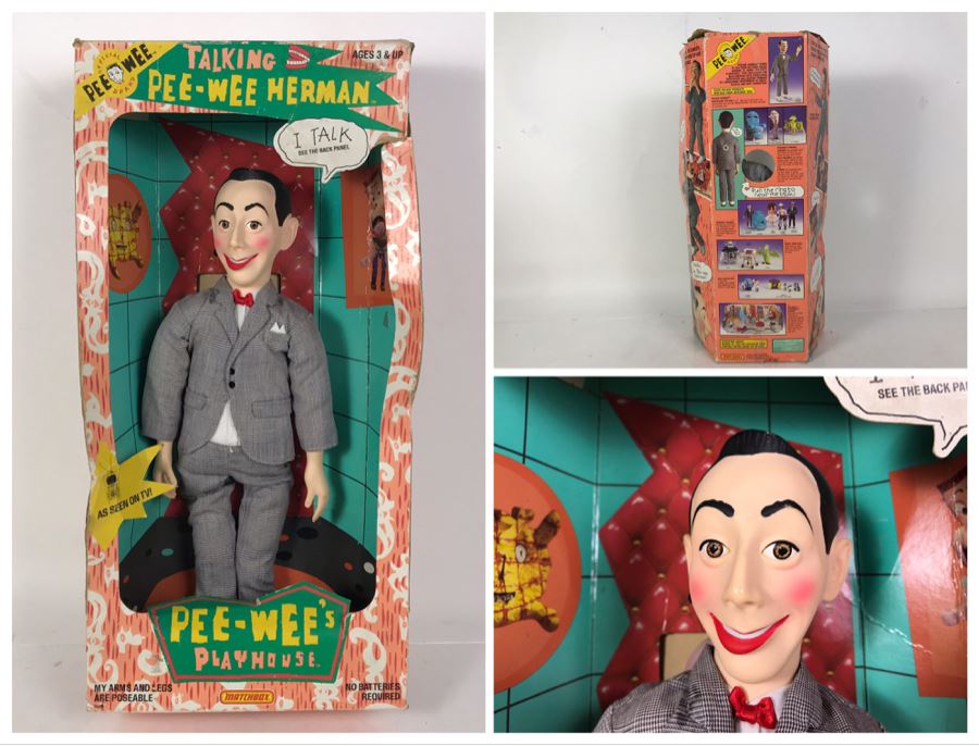 Vintage 1987 Matchbox Talking Pee-Wee Herman Doll With Box