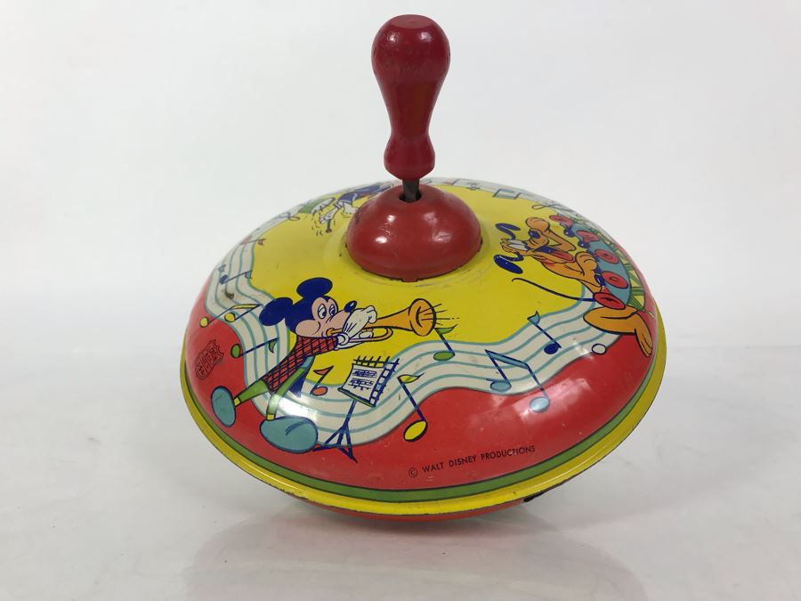 Vintage Metal Walt Disney Litho J. Chein & Co Spinning Top [Photo 8]