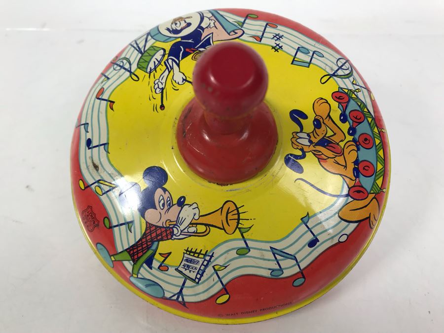 Vintage Metal Walt Disney Litho J. Chein & Co Spinning Top [Photo 7]