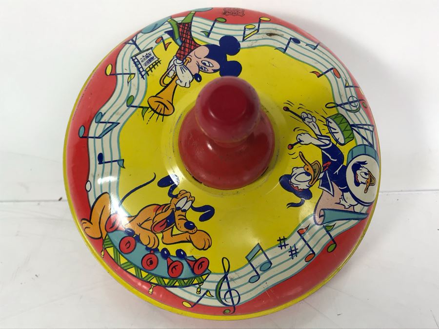 Vintage Metal Walt Disney Litho J. Chein & Co Spinning Top [Photo 14]
