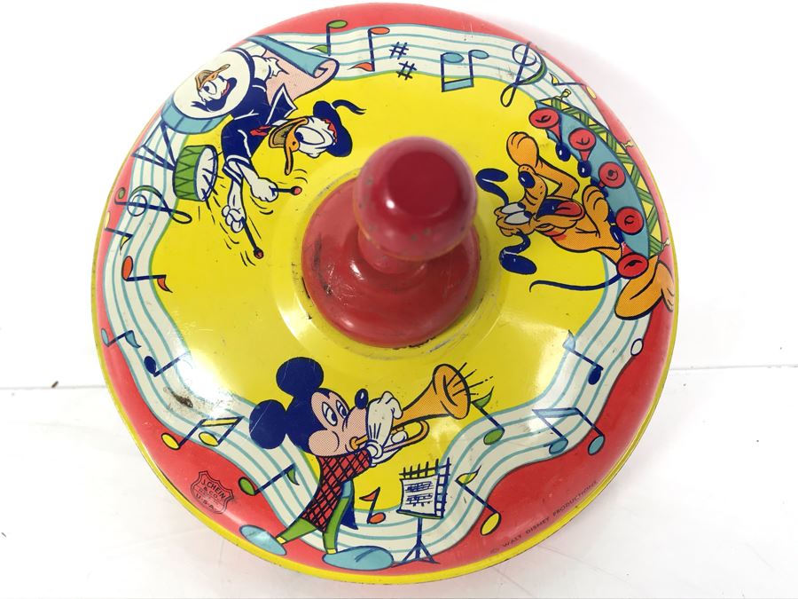 Vintage Metal Walt Disney Litho J. Chein & Co Spinning Top [Photo 15]