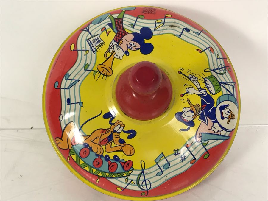 Vintage Metal Walt Disney Litho J. Chein & Co Spinning Top [Photo 13]