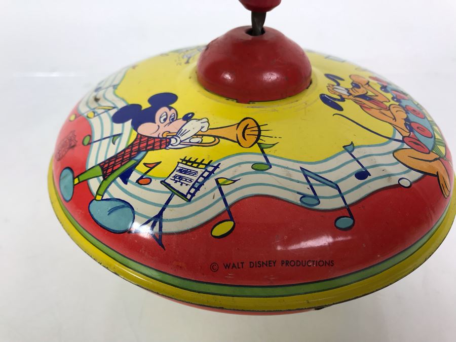 Vintage Metal Walt Disney Litho J. Chein & Co Spinning Top [Photo 5]