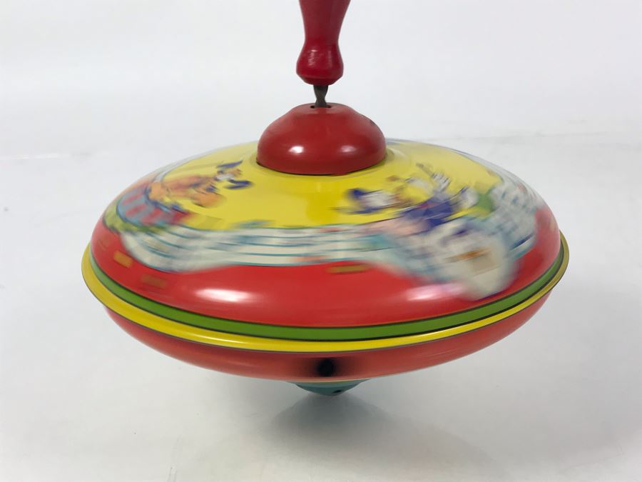 Vintage Metal Walt Disney Litho J. Chein & Co Spinning Top