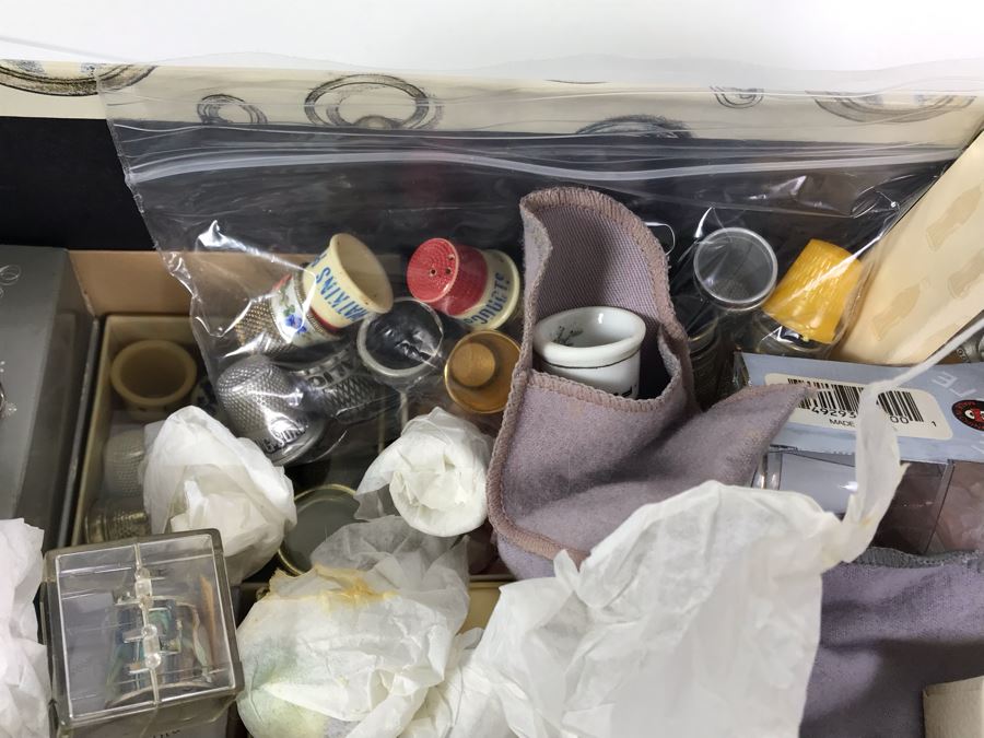 Large Collection Of Thimbles - Some Sterling Silver - See Photos For Sampling [Photo 7]