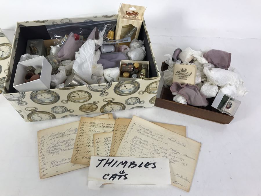 Large Collection Of Thimbles - Some Sterling Silver - See Photos For Sampling [Photo 1]