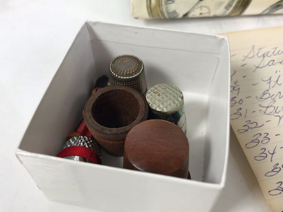 Large Collection Of Thimbles - Some Sterling Silver - See Photos For Sampling [Photo 11]