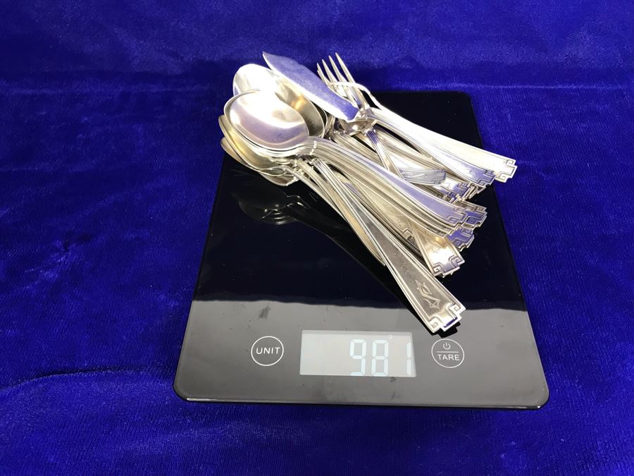 Antique Gorham Sterling Silver Flatware 39-Piece Set 981g Of Sterling Not Including Knives [Photo 18]