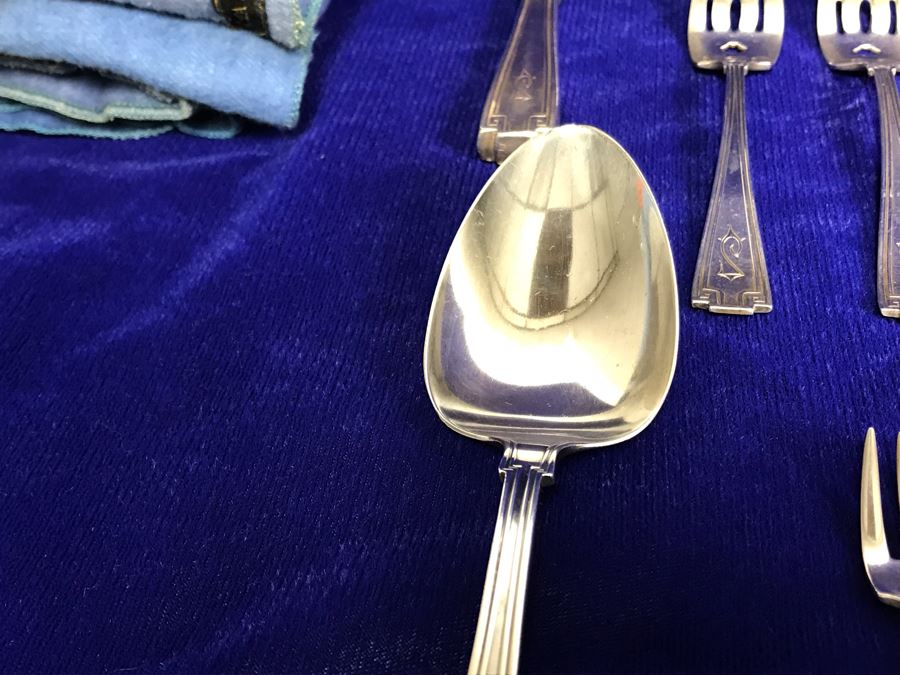 Antique Gorham Sterling Silver Flatware 39-Piece Set 981g Of Sterling Not Including Knives [Photo 10]