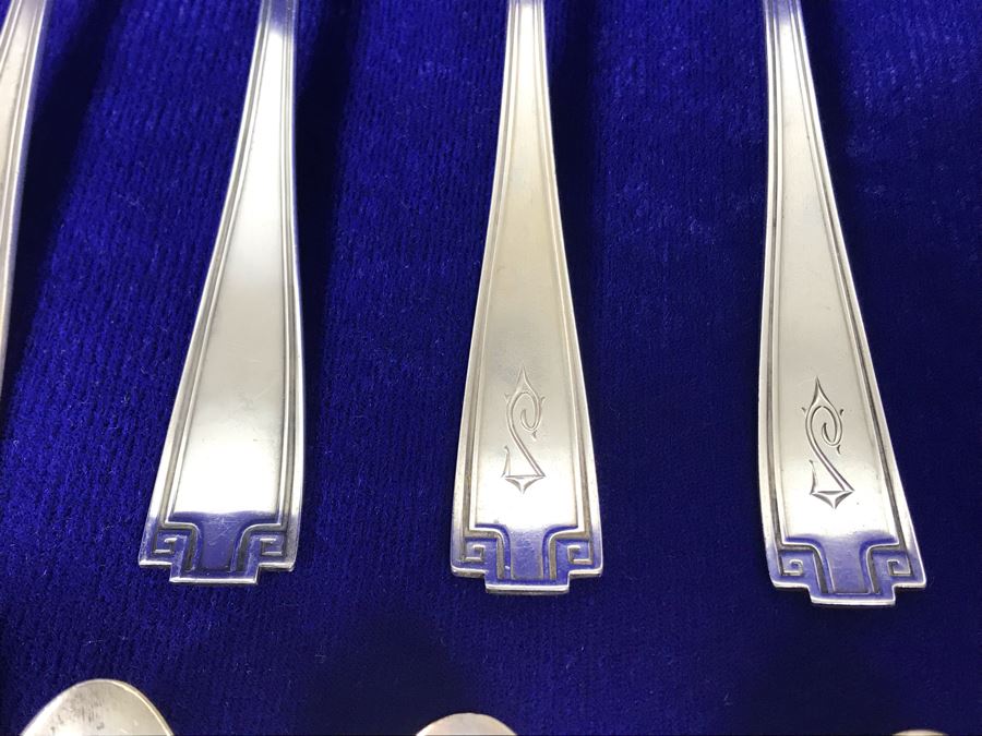 Antique Gorham Sterling Silver Flatware 39-Piece Set 981g Of Sterling Not Including Knives [Photo 6]