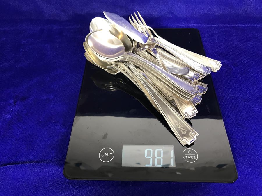 Antique Gorham Sterling Silver Flatware 39-Piece Set 981g Of Sterling Not Including Knives [Photo 17]