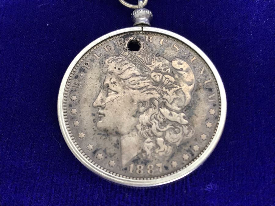 1887 Silver Coin Pendant Necklace [Photo 3]