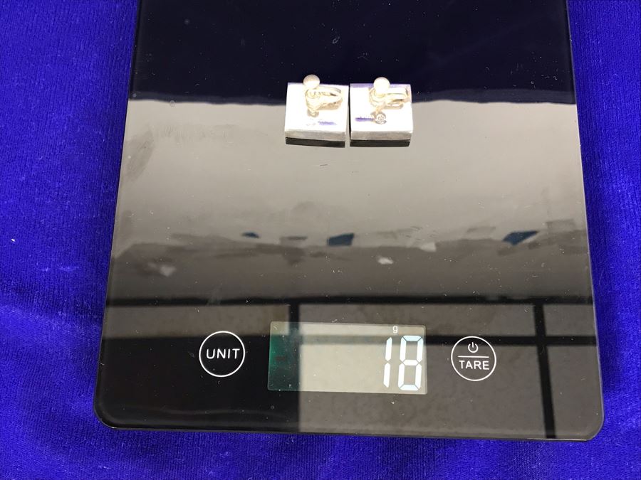 Vintage Modernist Sterling Silver Screw Back Earrings 18g [Photo 8]