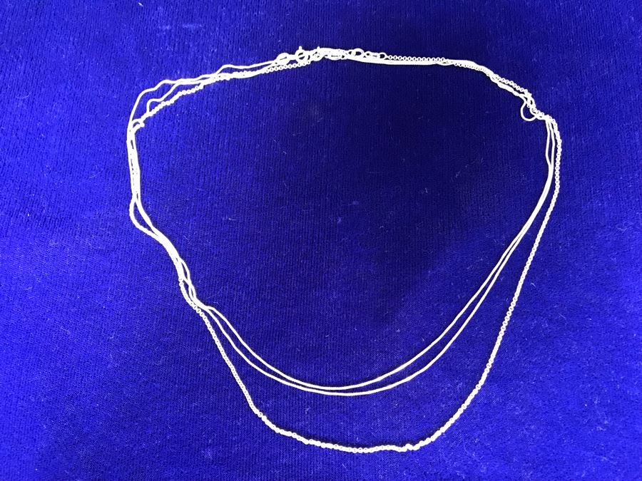 Set Of (3) Sterling Silver Necklaces [Photo 2]