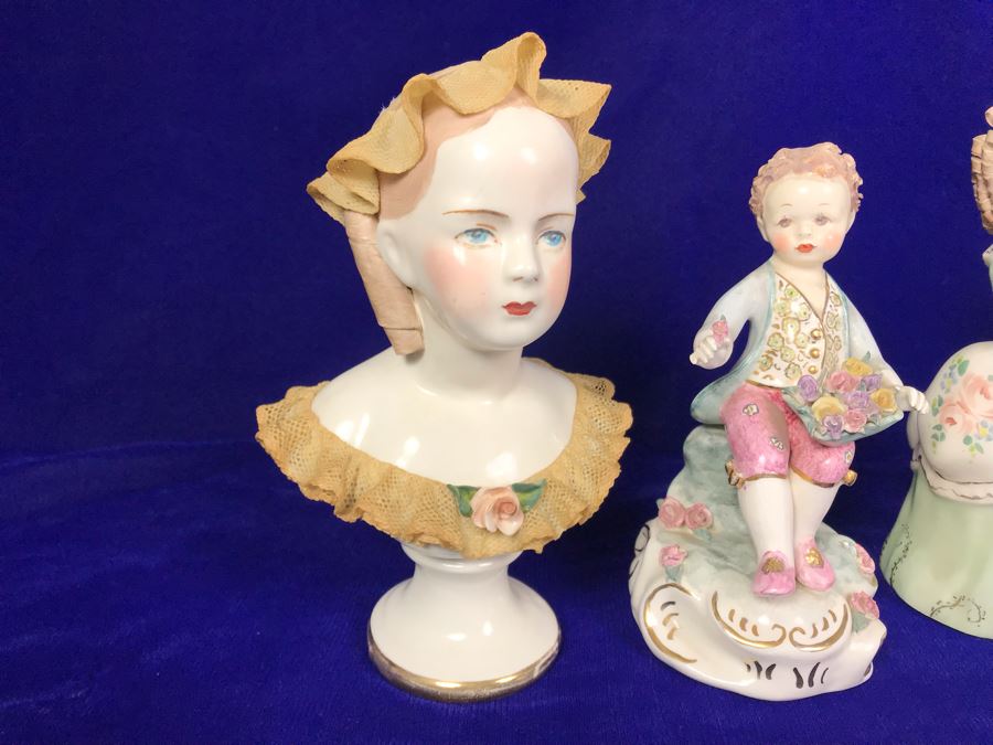 (2) Vintage California Dresden By Avis Figurines, (1) Avis Wright Glendale Calif Figurine And (1) Unknown Figurine [Photo 3]