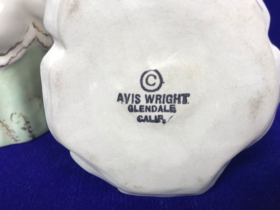 (2) Vintage California Dresden By Avis Figurines, (1) Avis Wright Glendale Calif Figurine And (1) Unknown Figurine [Photo 23]