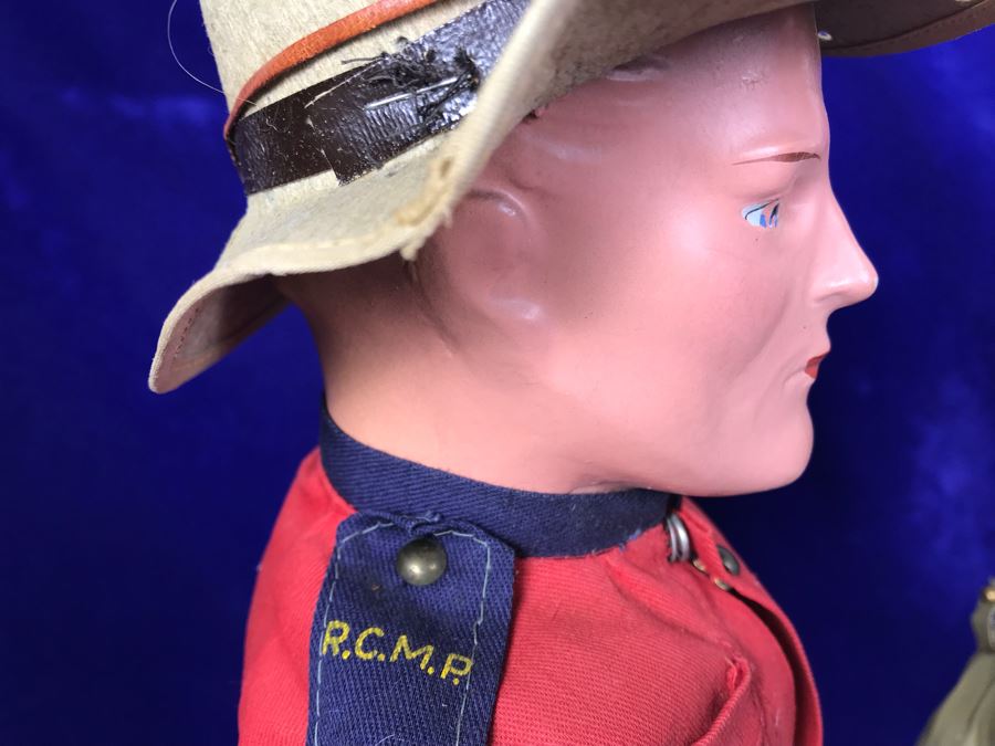 Pair Of Vintage Dolls With Metal Stands Taller Doll Is Apx 17'H [Photo 9]