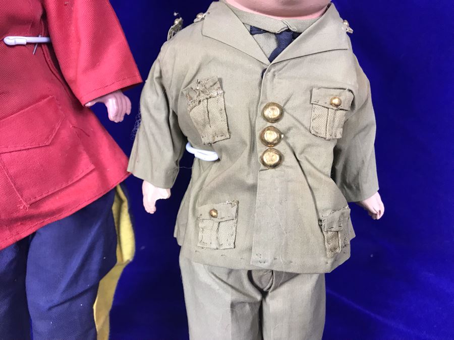 Pair Of Vintage Dolls With Metal Stands Taller Doll Is Apx 17'H [Photo 4]