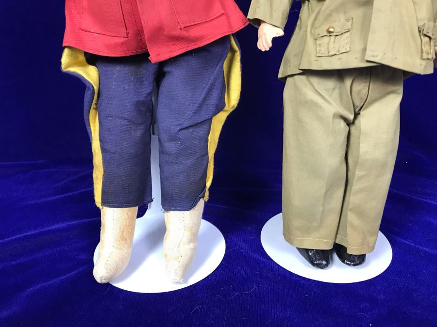 Pair Of Vintage Dolls With Metal Stands Taller Doll Is Apx 17'H [Photo 5]