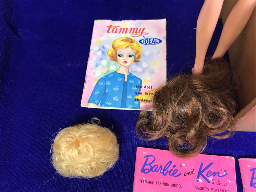 JUST ADDED - Vintage Barbie, Ken And Midge Dolls, Barbie Doll Clothing, Accessories, (3) 1961 Barbie And Ken Mattel Product Catalogs And Wooden Doll Case [Photo 13]