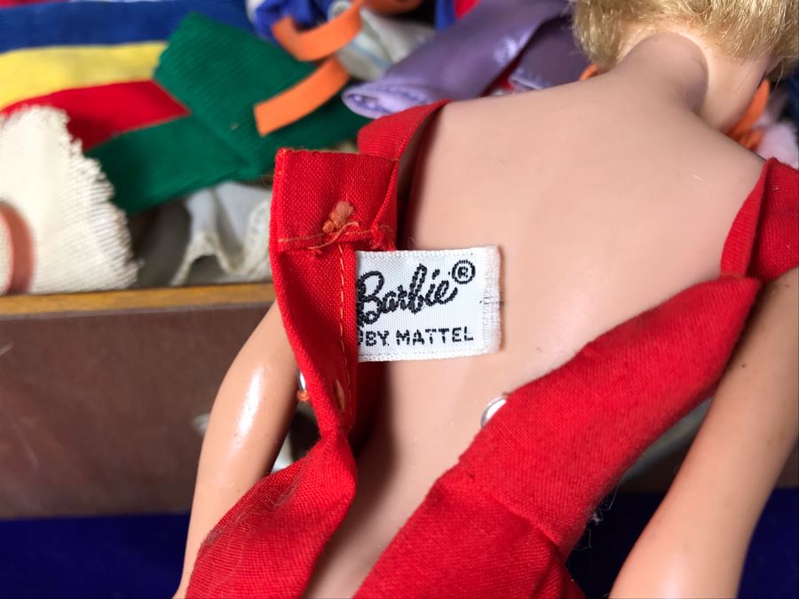 JUST ADDED - Vintage Barbie, Ken And Midge Dolls, Barbie Doll Clothing, Accessories, (3) 1961 Barbie And Ken Mattel Product Catalogs And Wooden Doll Case [Photo 15]