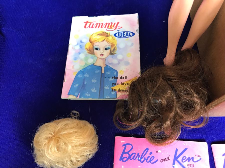 JUST ADDED - Vintage Barbie, Ken And Midge Dolls, Barbie Doll Clothing, Accessories, (3) 1961 Barbie And Ken Mattel Product Catalogs And Wooden Doll Case [Photo 10]