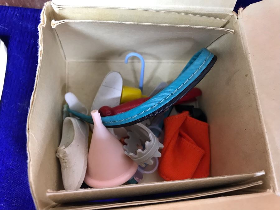 JUST ADDED - Vintage Barbie, Ken And Midge Dolls, Barbie Doll Clothing, Accessories, (3) 1961 Barbie And Ken Mattel Product Catalogs And Wooden Doll Case [Photo 5]