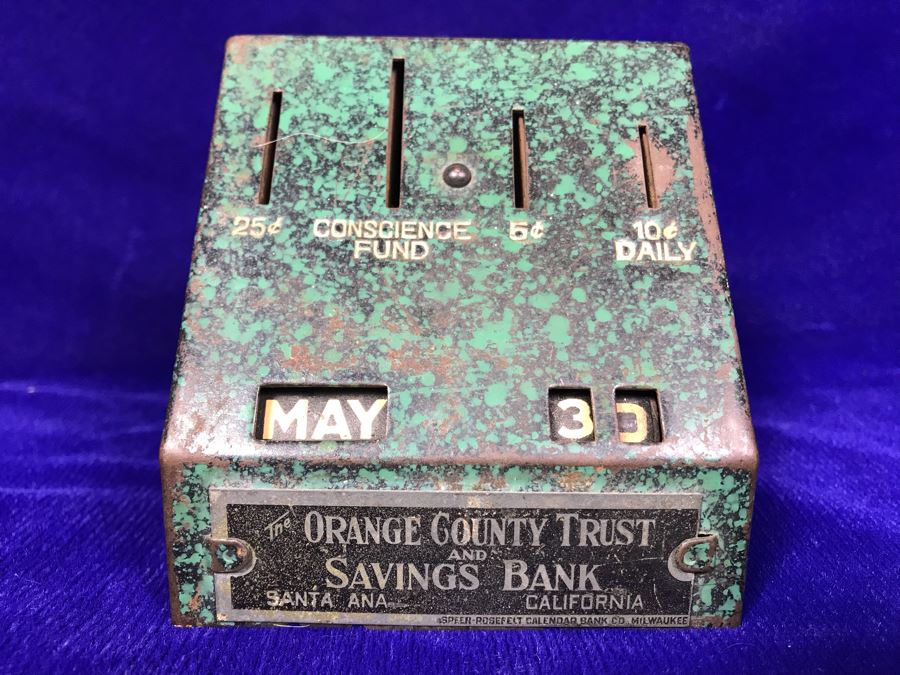 JUST ADDED - Orange County Trust And Savings Bank Santa Ana CA Metal Bank And Calendar [Photo 2]
