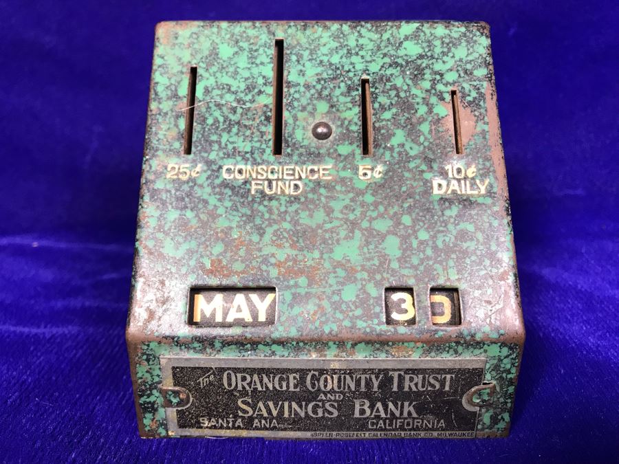 JUST ADDED - Orange County Trust And Savings Bank Santa Ana CA Metal Bank And Calendar