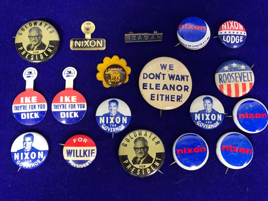 JUST ADDED - Vintage Political Button And Pin Collection [Photo 1]