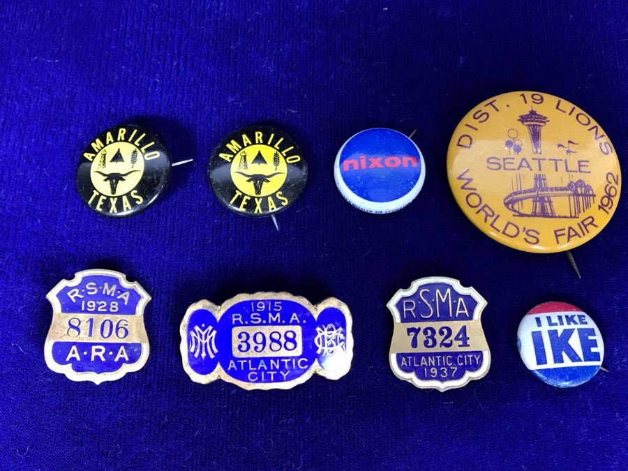 JUST ADDED - Vintage Button And Pin Collection
