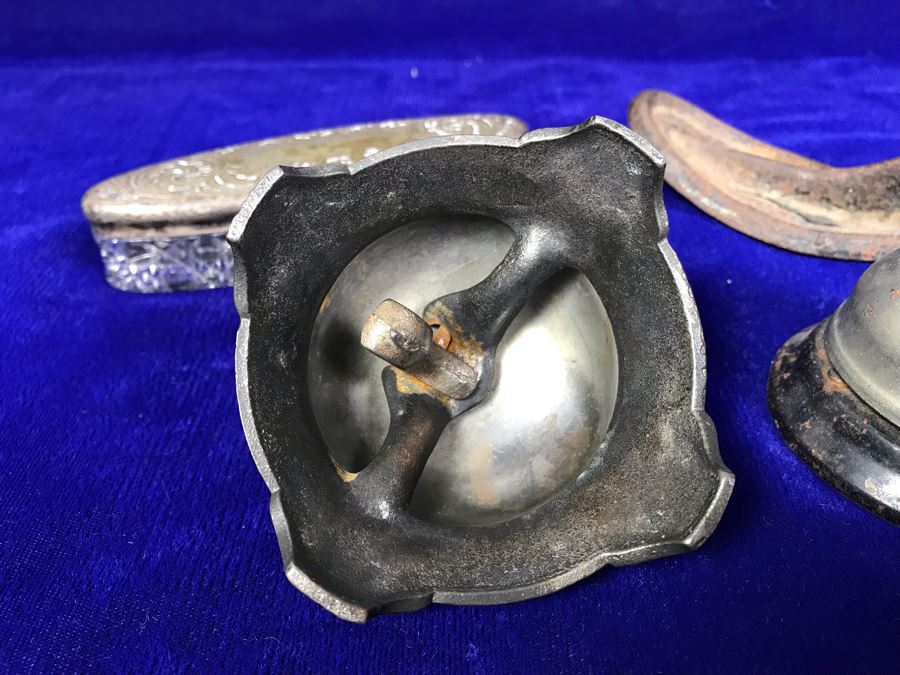 JUST ADDED - Pair Of Working Vintage Call Bells, Cast Iron Shoe Form And Crystal Trinket Box [Photo 7]