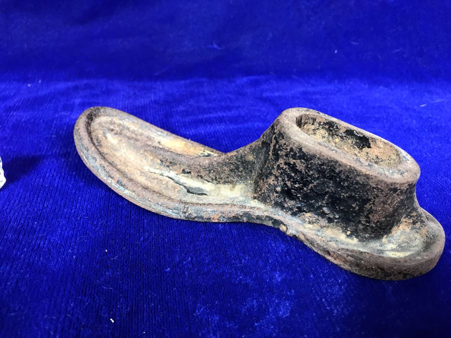 JUST ADDED - Pair Of Working Vintage Call Bells, Cast Iron Shoe Form And Crystal Trinket Box [Photo 11]