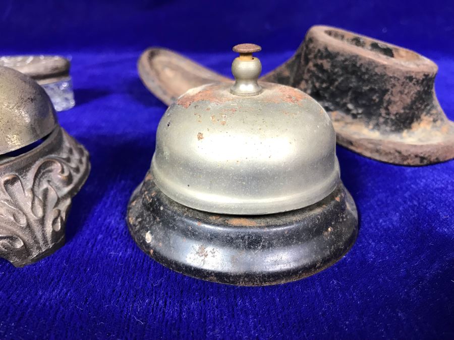 JUST ADDED - Pair Of Working Vintage Call Bells, Cast Iron Shoe Form And Crystal Trinket Box [Photo 6]
