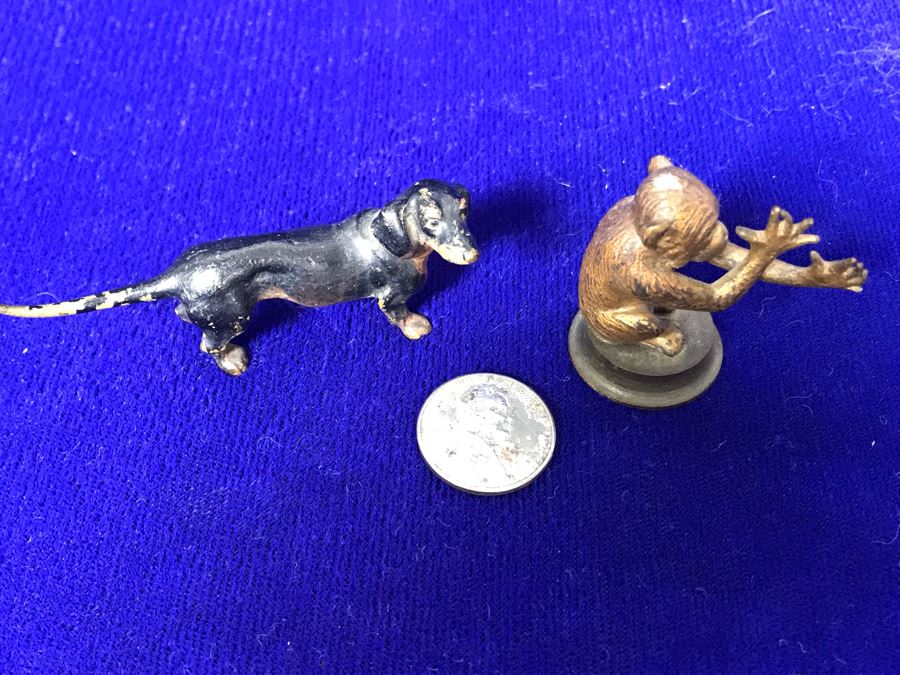 JUST ADDED - Pair Of Vintage Hand Painted Metal Animal Figurines And ...