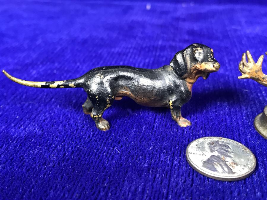 JUST ADDED - Pair Of Vintage Hand Painted Metal Animal Figurines And ...