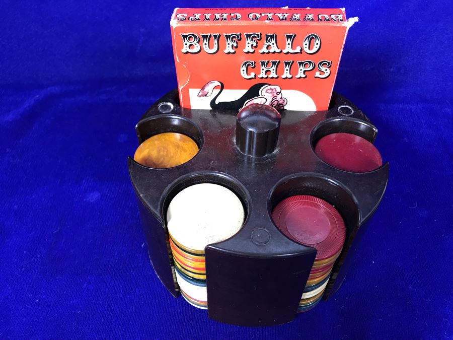 JUST ADDED - Vintage Poker Chip Carousel With Poker Chips And Buffalo Chips [Photo 2]