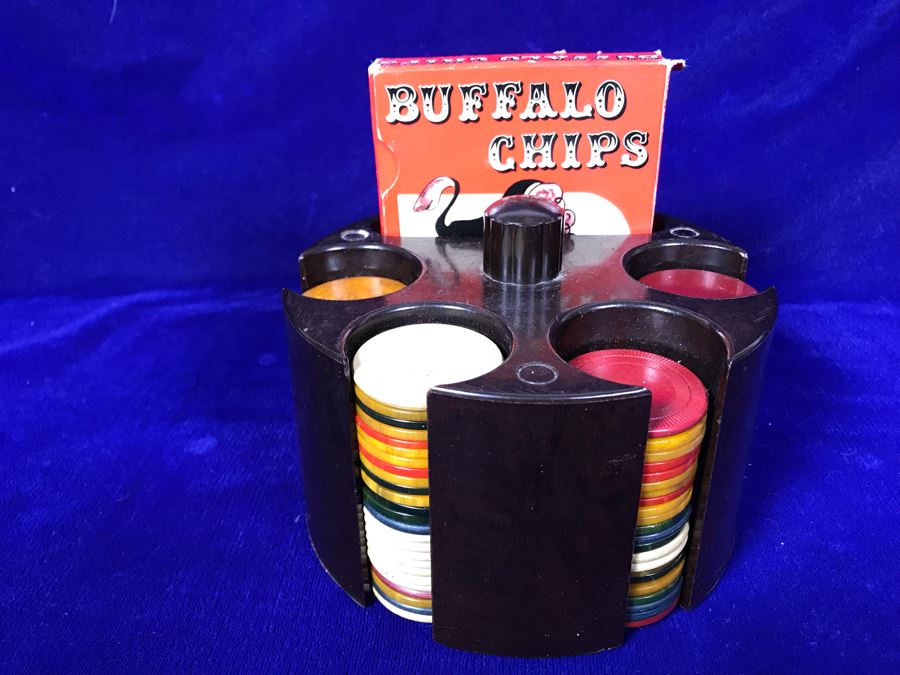 JUST ADDED - Vintage Poker Chip Carousel With Poker Chips And Buffalo Chips [Photo 1]