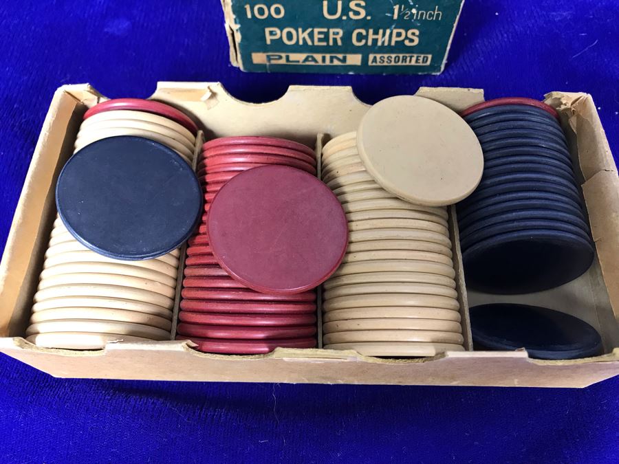 JUST ADDED - Vintage U.S. Poker Chips 1.5' With Box [Photo 4]