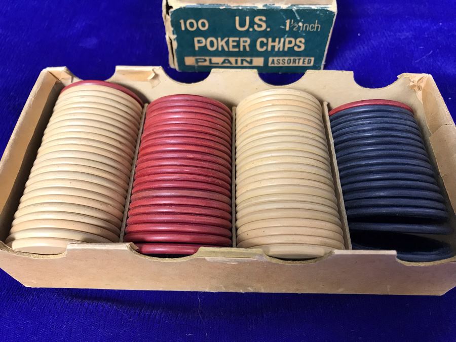 JUST ADDED - Vintage U.S. Poker Chips 1.5' With Box [Photo 3]