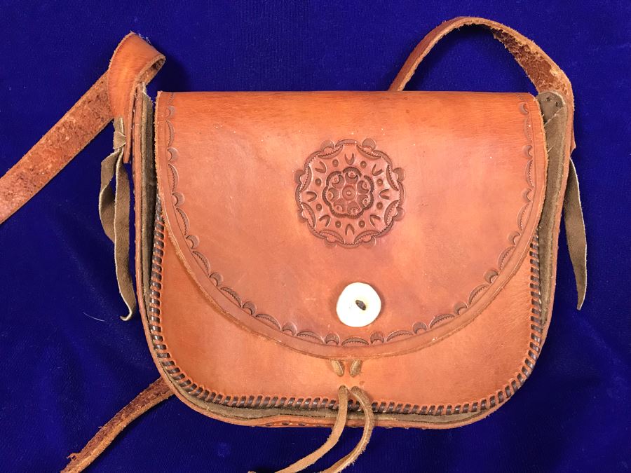 Indian Beaded Purse By Christiana And Tooled Leather Handbag [Photo 8]