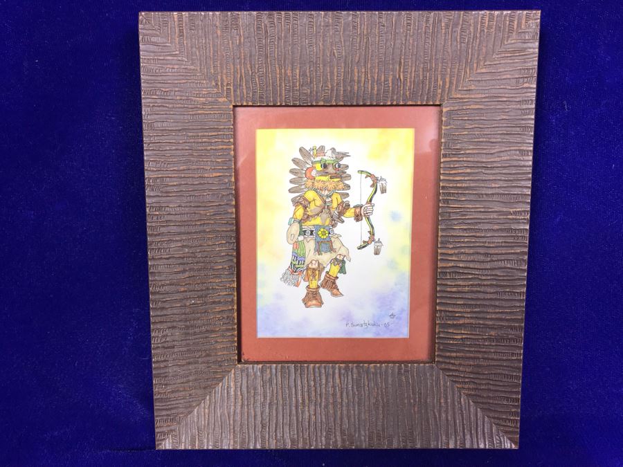 Original 2005 Framed Painting By Pete Sumatzkuku Hopi Native American Artist 3' X 4' [Photo 2]