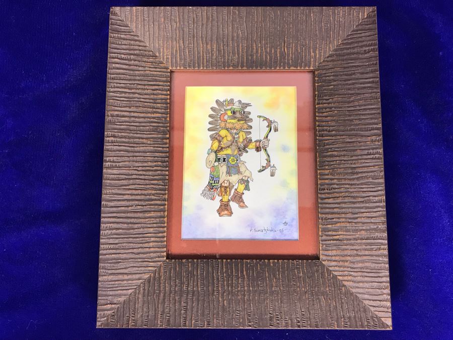 Original 2005 Framed Painting By Pete Sumatzkuku Hopi Native American Artist 3' X 4' [Photo 12]