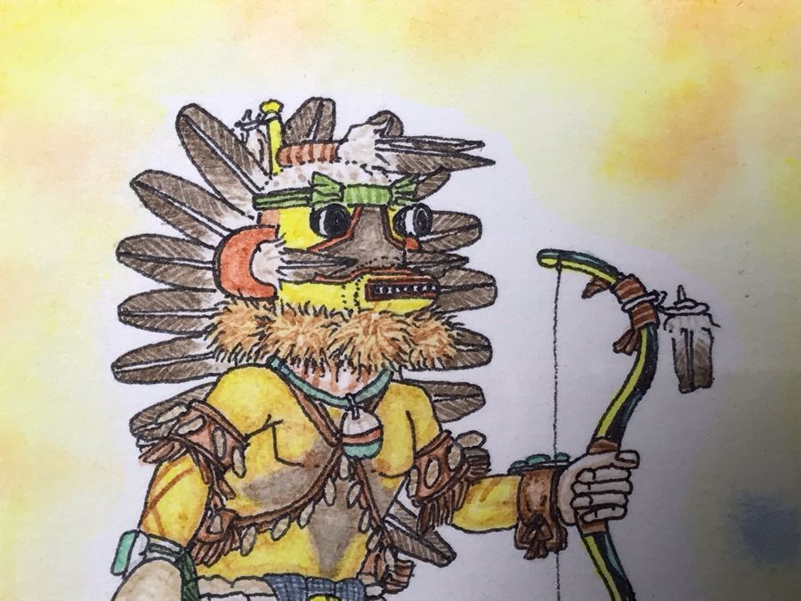 Original 2005 Framed Painting By Pete Sumatzkuku Hopi Native American Artist 3' X 4' [Photo 3]