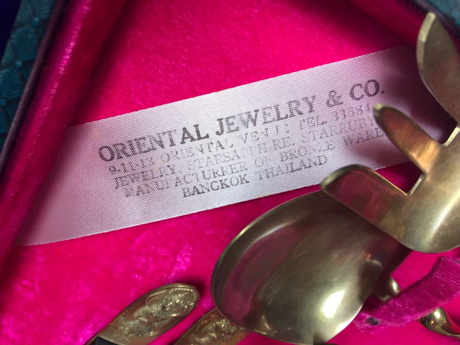 Set Of Bronze Ware Flatware With Box From Bangkok Thailand Siam By Oriental Jewelry & Co [Photo 5]