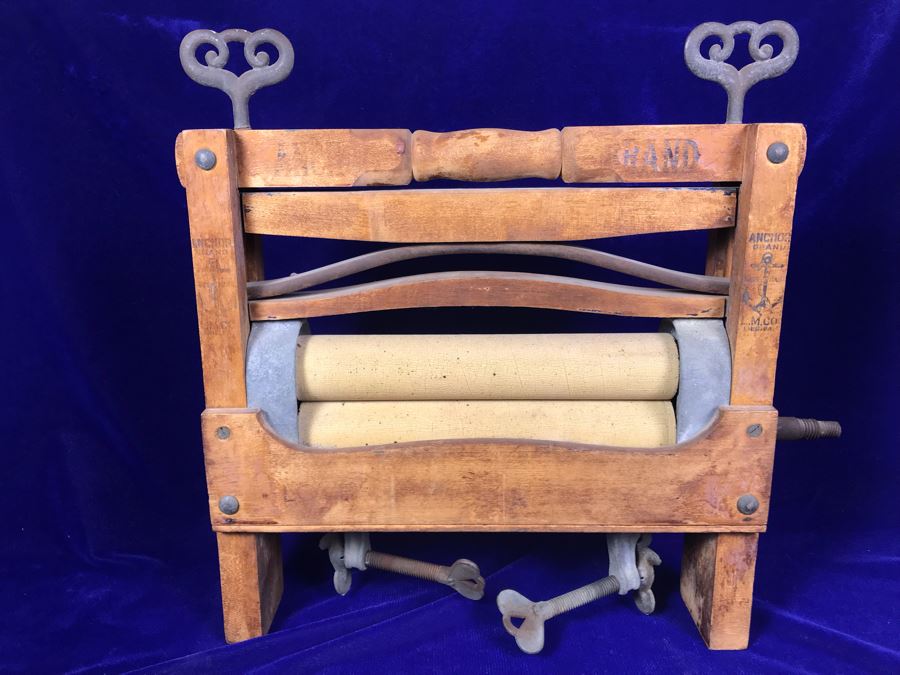 JUST ADDED - Vintage Anchor Brand Wooden Clothes Wringer [Photo 8]