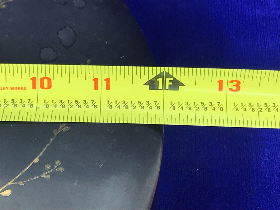 Stunning Vintage Asian Black And Gold Lacquer Divided Tray Box 12'R [Photo 26]