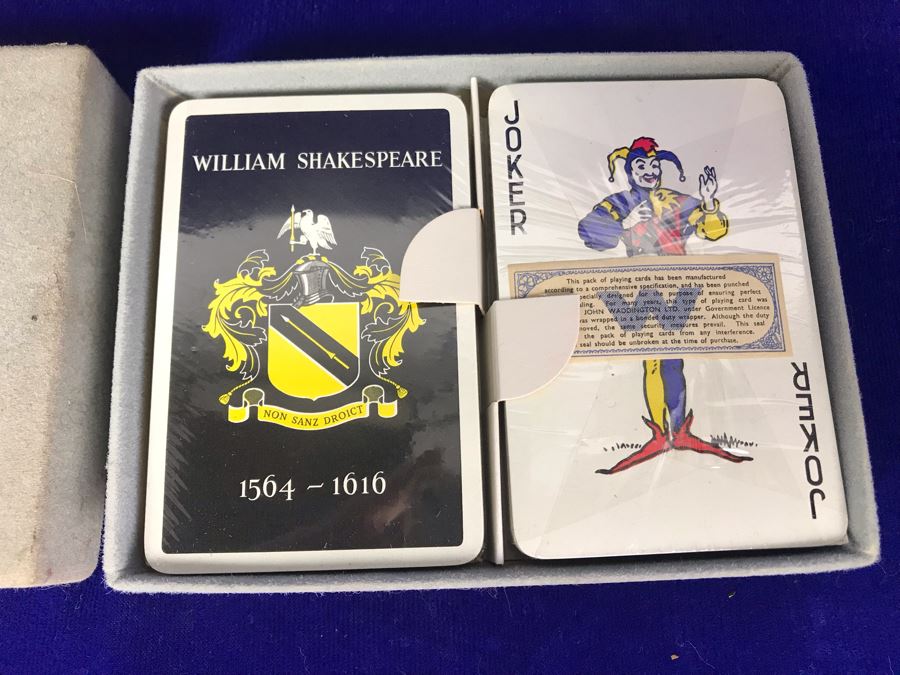 Vintage Sealed Dual Twin Boxed Set Pack Of William Shakespeare Playing Cards By John Waddington Ltd [Photo 2]